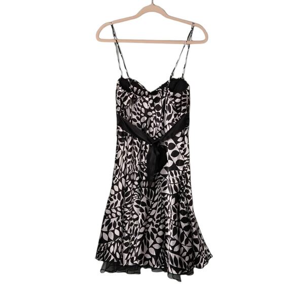 SPEECHLESS Juniors Sz 9 Black White Leaf Print Dress A-Line Knee Length Straps - Picture 2 of 10